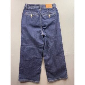 Judy Blue Womens Wide Leg Jeans Dark Wash High Rise Button Back Pocket Size 7/28